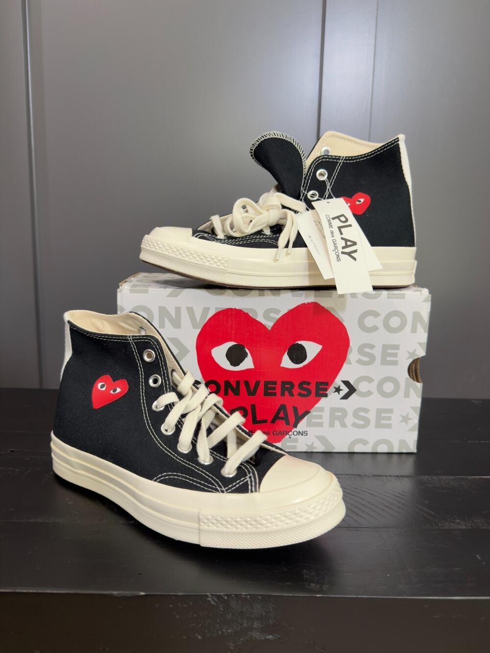 NWT Comme des Garçons PLAY x Converse Chuck 70 High 'Small Red Heart-B,$150 MSRP
